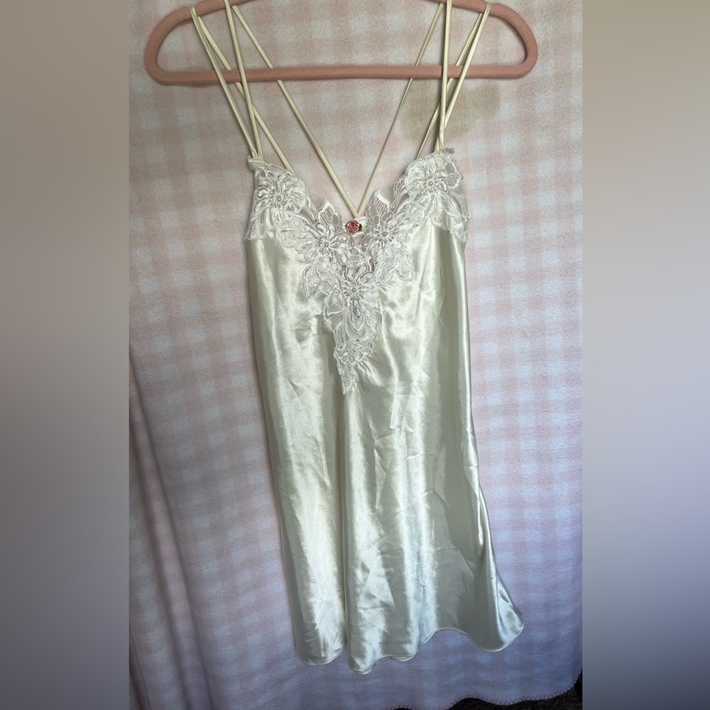White satin slip dress